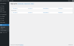 Page screenshot: Sign-up List