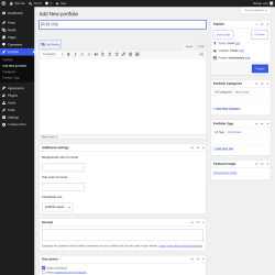 Page screenshot: Portfolio &rarr; Add New portfolio