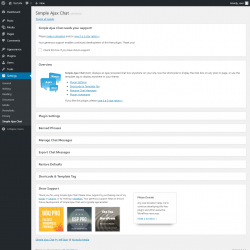 Page screenshot: Settings  → Simple Ajax Chat
