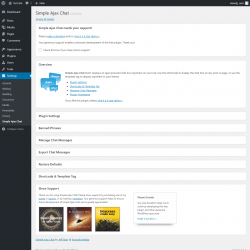 Page screenshot: Settings  → Simple Ajax Chat