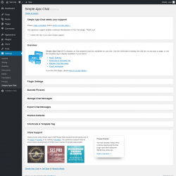 Page screenshot: Settings → Simple Ajax Chat