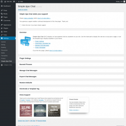 Page screenshot: Settings → Simple Ajax Chat