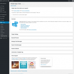 Page screenshot: Settings → Simple Ajax Chat