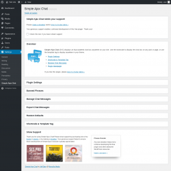 Page screenshot: Settings → Simple Ajax Chat