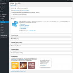 Page screenshot: Settings → Simple Ajax Chat