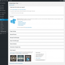 Page screenshot: Settings → Simple Ajax Chat