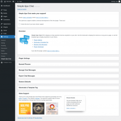 Page screenshot: Settings → Simple Ajax Chat