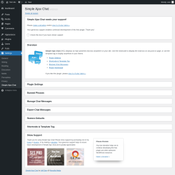 Page screenshot: Settings → Simple Ajax Chat