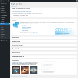 Page screenshot: Settings → Simple Ajax Chat