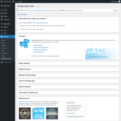 Page screenshot: Settings → Simple Ajax Chat