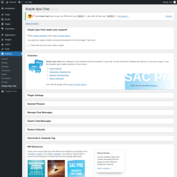 Page screenshot: Settings → Simple Ajax Chat