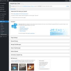 Page screenshot: Settings → Simple Ajax Chat