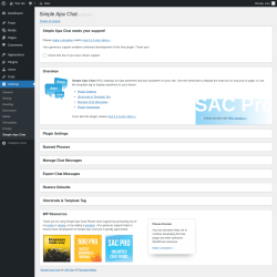 Page screenshot: Settings → Simple Ajax Chat
