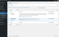 Page screenshot: Plugins ‹ Test site — WordPress