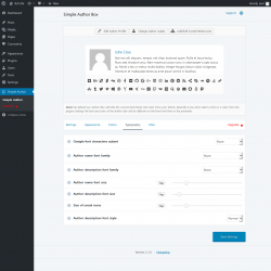 Page screenshot: Simple Author → Typography