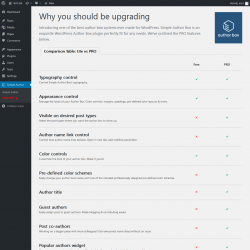 Page screenshot: Simple Author → Upgrade