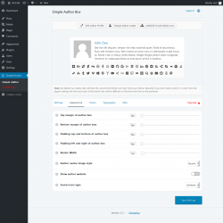 Page screenshot: Simple Author → Appearance