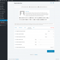 Page screenshot: Simple Author → Typography