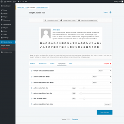Page screenshot: Simple Author → Typography