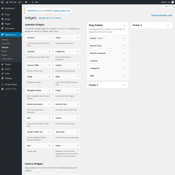 Page screenshot: Widgets ‹ Test site — WordPress