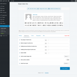 Page screenshot: Simple Author → Appearance