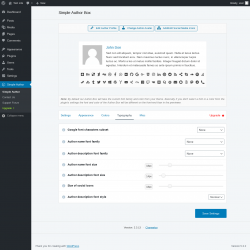 Page screenshot: Simple Author → Typography