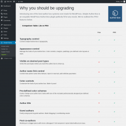 Page screenshot: Simple Author → Upgrade