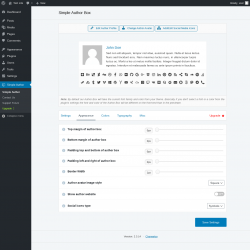 Page screenshot: Simple Author → Appearance