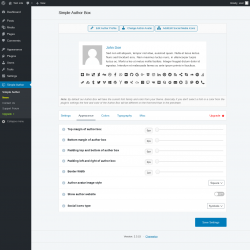 Page screenshot: Simple Author → Appearance