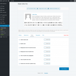 Page screenshot: Simple Author → Colors