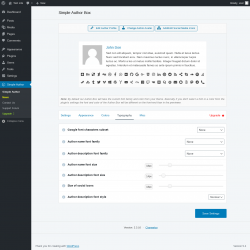 Page screenshot: Simple Author → Typography