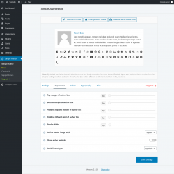 Page screenshot: Simple Author → Appearance