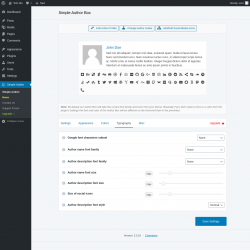 Page screenshot: Simple Author → Typography