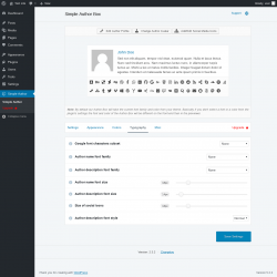 Page screenshot: Simple Author → Typography