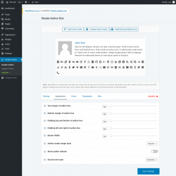 Page screenshot: Simple Author → Appearance