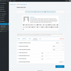 Page screenshot: Simple Author → Typography