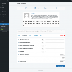 Page screenshot: Simple Author → Appearance