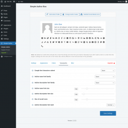 Page screenshot: Simple Author → Typography