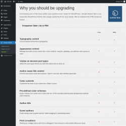 Page screenshot: Simple Author → Upgrade