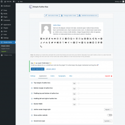 Page screenshot: Simple Author → Appearance
