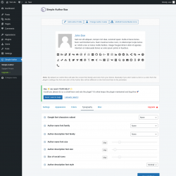 Page screenshot: Simple Author → Typography