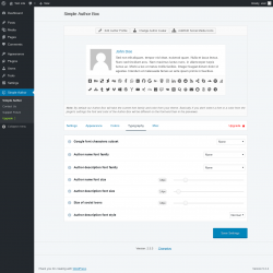 Page screenshot: Simple Author → Typography