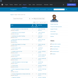 Page screenshot: Appearance → Simple Author Box → Support