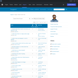 Page screenshot: Appearance → Simple Author Box → Support