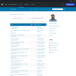 Page screenshot: Appearance → Simple Author Box → Support