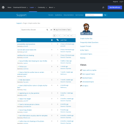 Page screenshot: Appearance → Simple Author Box → Support