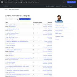 Page screenshot: Appearance → Simple Author Box → Support