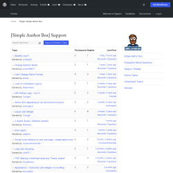 Page screenshot: Appearance → Simple Author Box → Support
