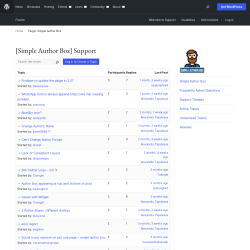 Page screenshot: Appearance → Simple Author Box → Support