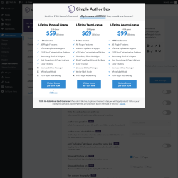 Page screenshot: Appearance → Simple Author Box